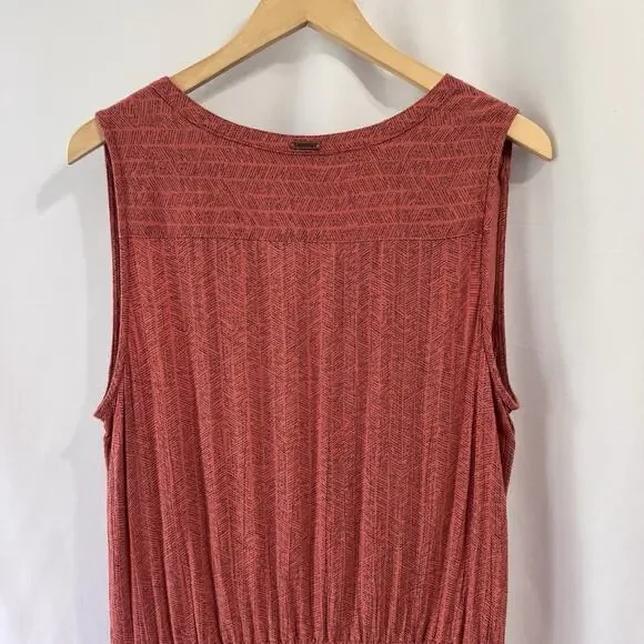 Prana Dress Womens L Teracotta Red Sentinel Maxi Modal Boho Hippie Granola - Picture 9 of 9